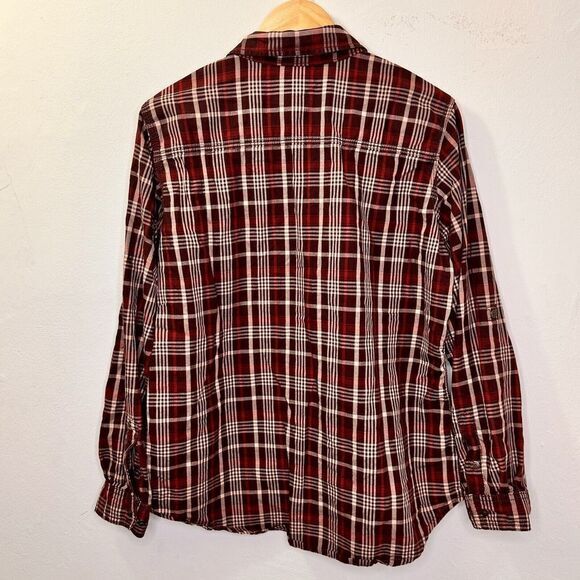 CARHARTT Plaid Flannel Shirt Long Sleeves Button Front Women's size L 12-14 - Picture 5 of 9